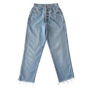 Vintage Rockies High Waisted Button Fly Jeans 80s 90s Light Wash Size 25 Waist